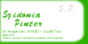 szidonia pinter business card